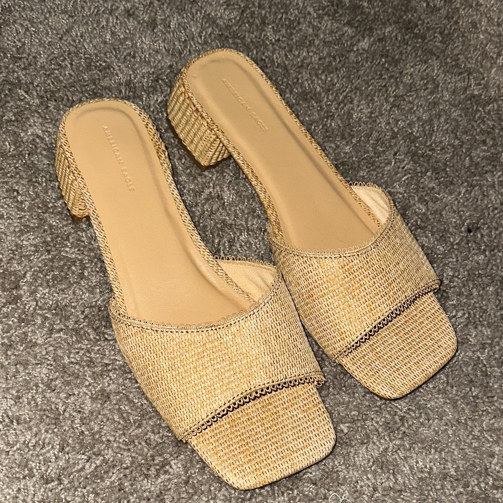 American Eagle Outfitters Beige Mules
